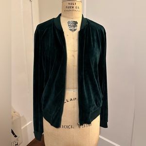 Ci Sono Women’s bomber jacket velour, green, size L large